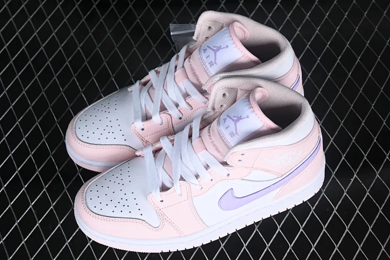 All categories Air Jordan Jordan series basketball shoes Air Jordan 1 Mid Air Jordan 1 Mid AJ1 Joe 1 cherry blossom pink and purple Chinese cultural casual sneakers FD8780-601